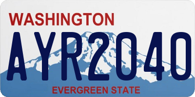 WA license plate AYR2040