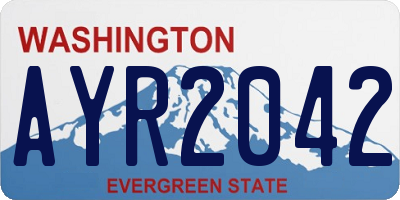 WA license plate AYR2042