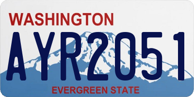 WA license plate AYR2051