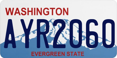 WA license plate AYR2060