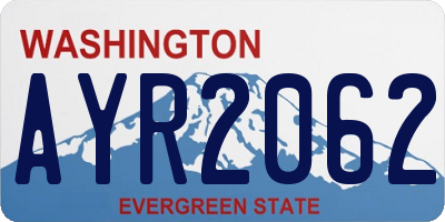 WA license plate AYR2062