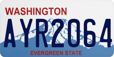 WA license plate AYR2064