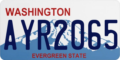 WA license plate AYR2065