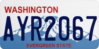 WA license plate AYR2067