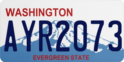 WA license plate AYR2073