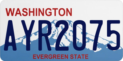 WA license plate AYR2075