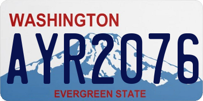 WA license plate AYR2076