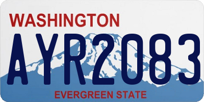 WA license plate AYR2083