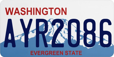 WA license plate AYR2086