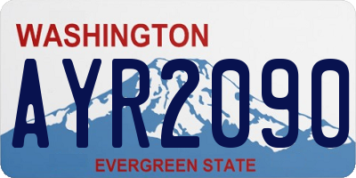 WA license plate AYR2090