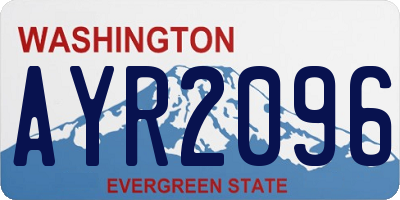WA license plate AYR2096