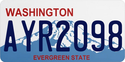 WA license plate AYR2098