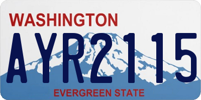 WA license plate AYR2115