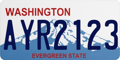 WA license plate AYR2123
