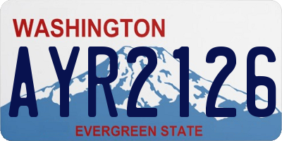 WA license plate AYR2126