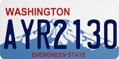 WA license plate AYR2130
