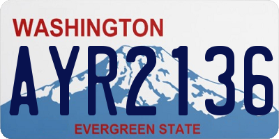 WA license plate AYR2136