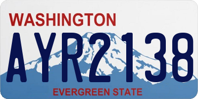 WA license plate AYR2138