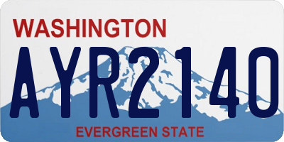 WA license plate AYR2140