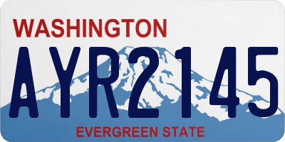 WA license plate AYR2145