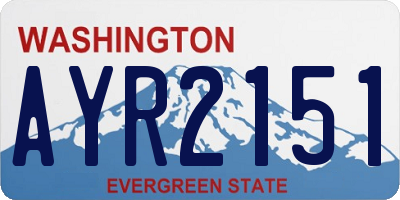 WA license plate AYR2151