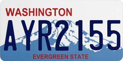 WA license plate AYR2155