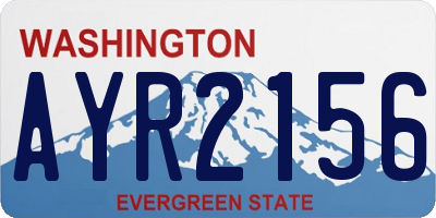 WA license plate AYR2156