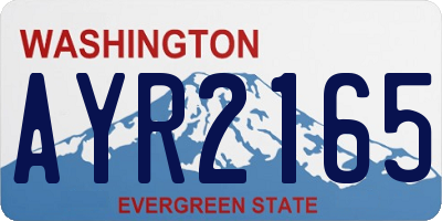 WA license plate AYR2165