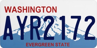 WA license plate AYR2172