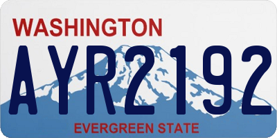 WA license plate AYR2192