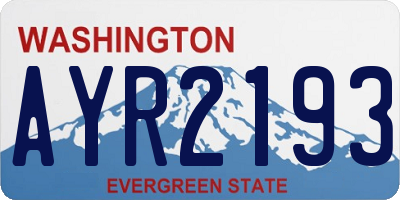 WA license plate AYR2193
