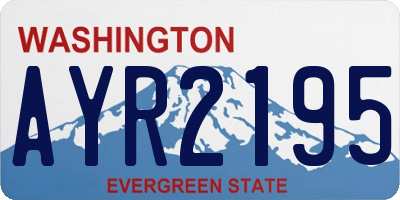 WA license plate AYR2195