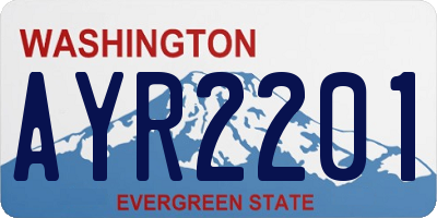 WA license plate AYR2201