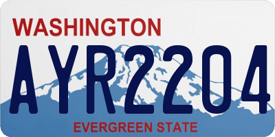WA license plate AYR2204