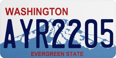 WA license plate AYR2205