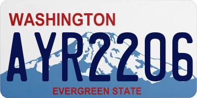 WA license plate AYR2206