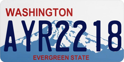 WA license plate AYR2218