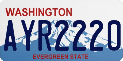 WA license plate AYR2220