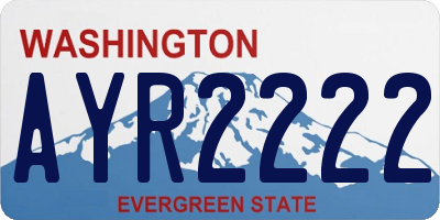 WA license plate AYR2222