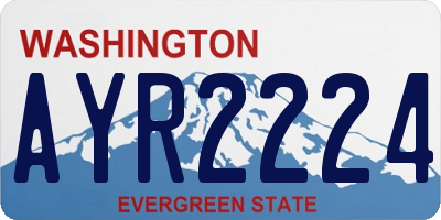 WA license plate AYR2224