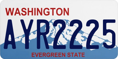 WA license plate AYR2225