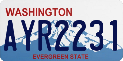 WA license plate AYR2231