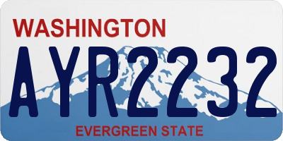 WA license plate AYR2232