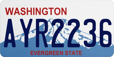 WA license plate AYR2236