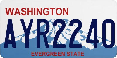 WA license plate AYR2240