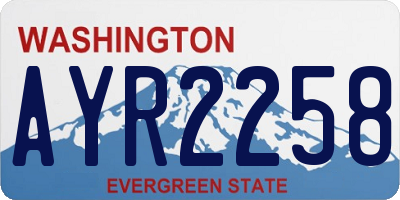 WA license plate AYR2258
