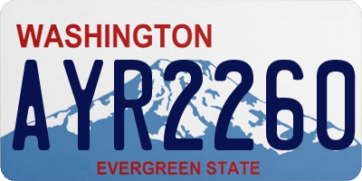 WA license plate AYR2260