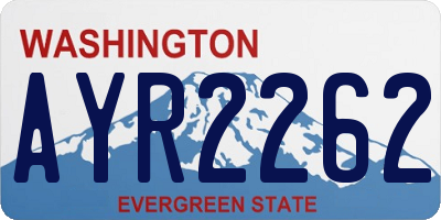WA license plate AYR2262