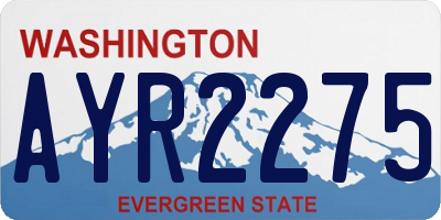 WA license plate AYR2275