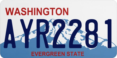 WA license plate AYR2281